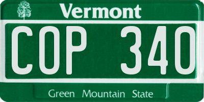 VT license plate COP340