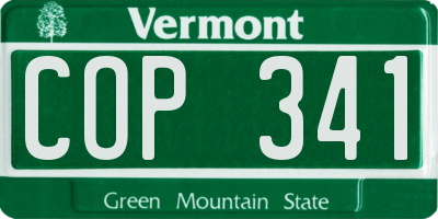 VT license plate COP341