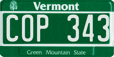 VT license plate COP343