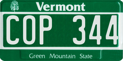 VT license plate COP344