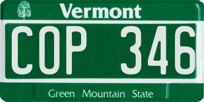 VT license plate COP346
