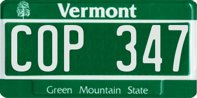 VT license plate COP347