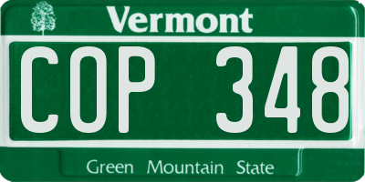 VT license plate COP348
