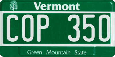 VT license plate COP350
