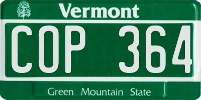 VT license plate COP364
