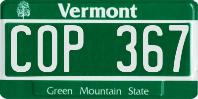 VT license plate COP367