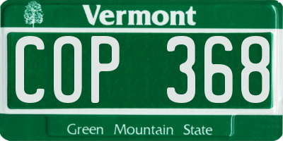 VT license plate COP368