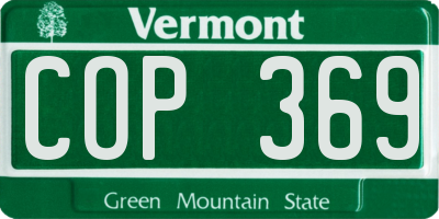 VT license plate COP369
