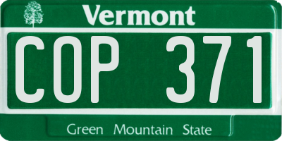 VT license plate COP371