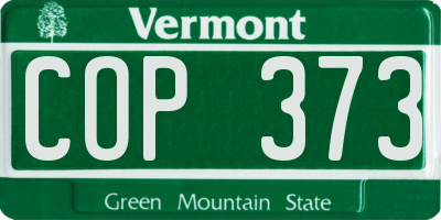 VT license plate COP373