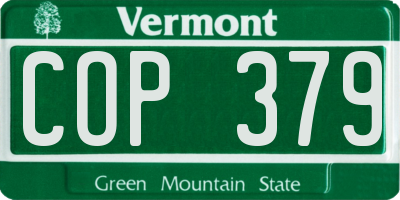 VT license plate COP379