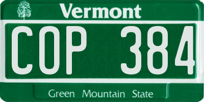 VT license plate COP384