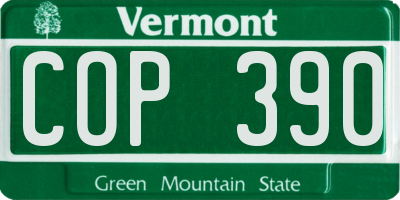 VT license plate COP390
