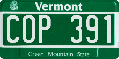 VT license plate COP391