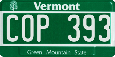 VT license plate COP393