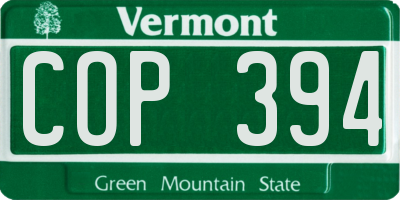 VT license plate COP394