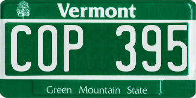 VT license plate COP395