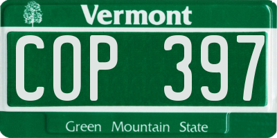 VT license plate COP397