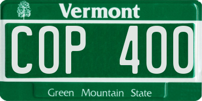 VT license plate COP400