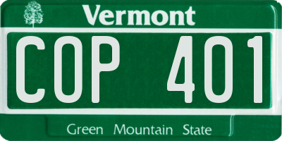 VT license plate COP401