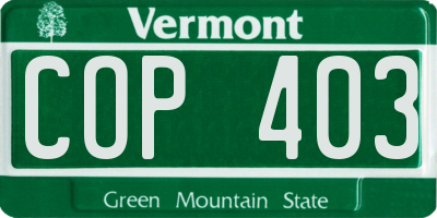 VT license plate COP403