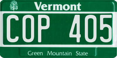 VT license plate COP405