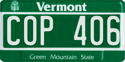 VT license plate COP406