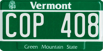 VT license plate COP408