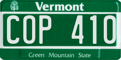 VT license plate COP410