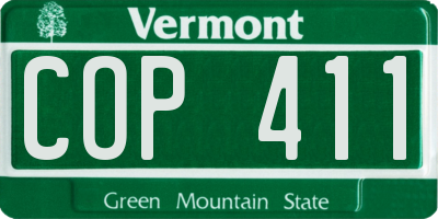 VT license plate COP411