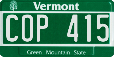 VT license plate COP415