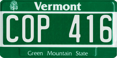 VT license plate COP416