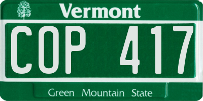VT license plate COP417