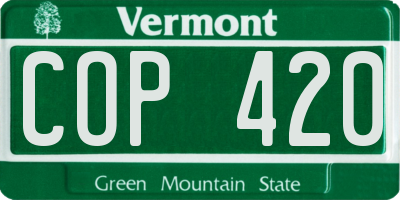 VT license plate COP420