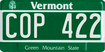 VT license plate COP422