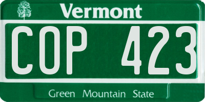 VT license plate COP423