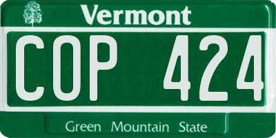 VT license plate COP424