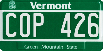 VT license plate COP426