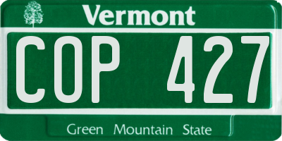 VT license plate COP427