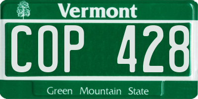 VT license plate COP428