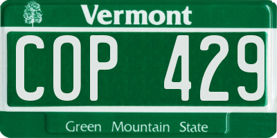 VT license plate COP429