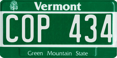 VT license plate COP434
