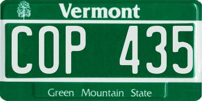 VT license plate COP435