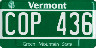 VT license plate COP436