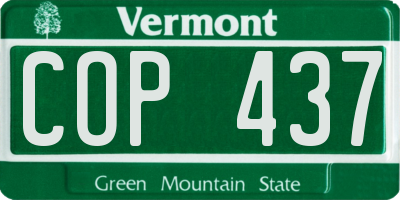 VT license plate COP437