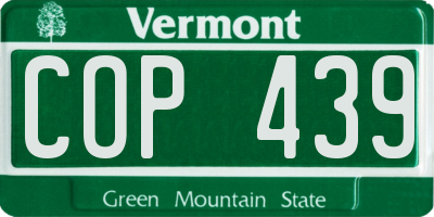 VT license plate COP439