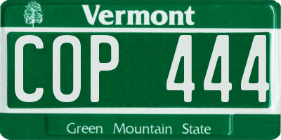 VT license plate COP444