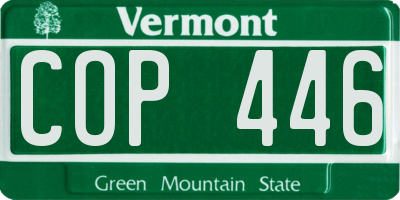 VT license plate COP446