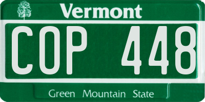 VT license plate COP448