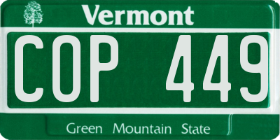 VT license plate COP449